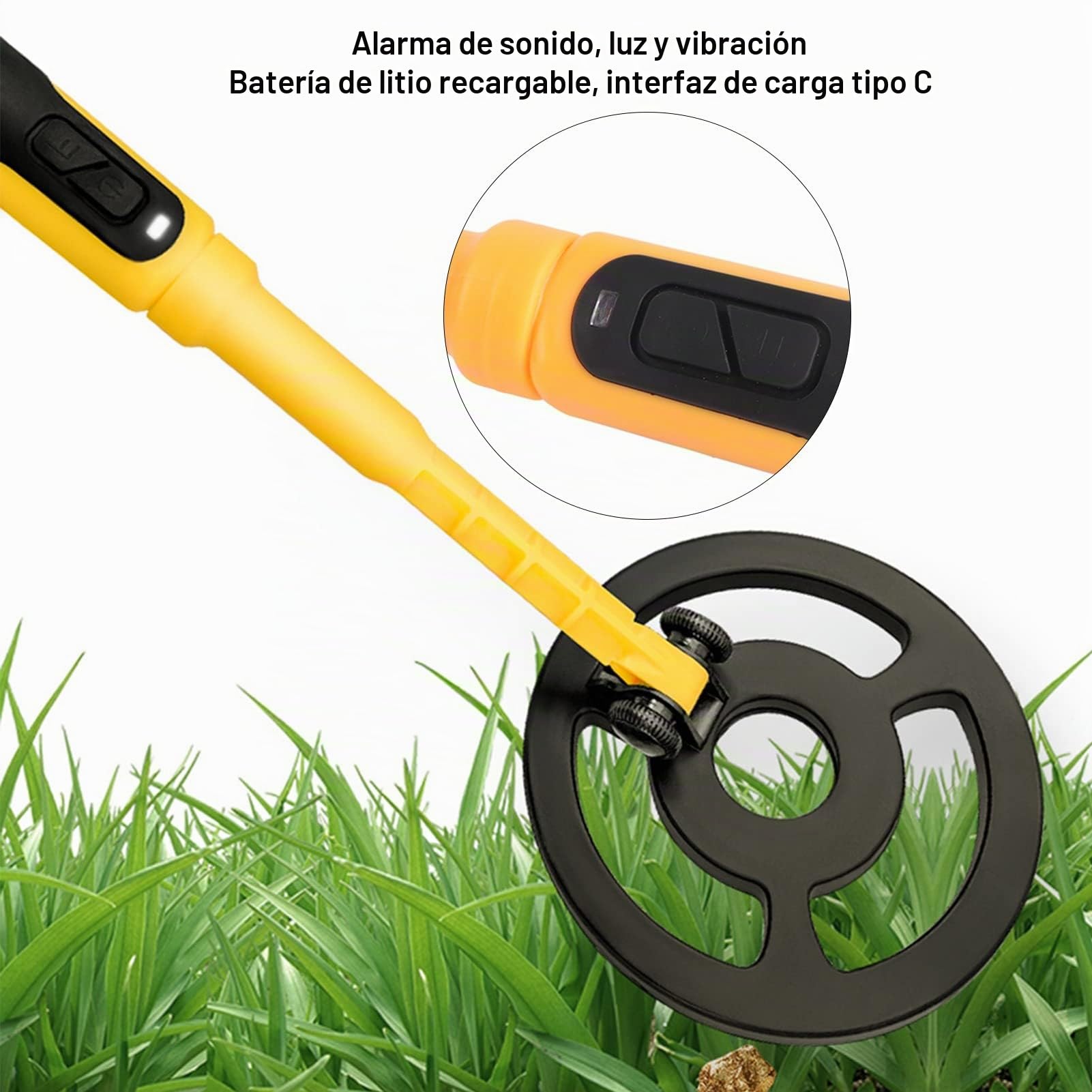 BuyWeek Detector de Metales Subacuático, Buscador de Metales Portátil Localizador de Tesoros Subacuáticos Sumergible hasta 60 Metros con Bobina de Búsqueda de 5.9 Pulgadas