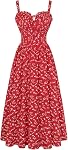 SCARLET DARKNESS Robe d'été pour femmes 2026 Robes d'invitées de mariage en Corset floral avec poches