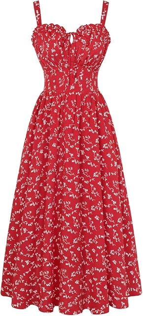 SCARLET DARKNESS Robe d'été pour femmes 2026 Robes d'invitées de mariage en Corset floral avec poches