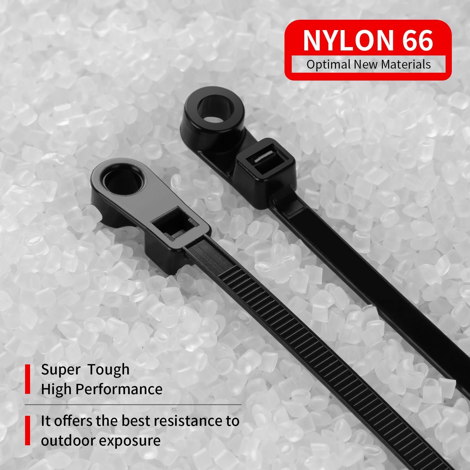 200 PCS 12 inch Black Zip Ties with Screw Hole 75lbs Mountable head Cable Ties Straps Multipurpose Heavy Duty Nylon Cable Zip Ties with Screw Mounting Hole - Image 4