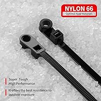 Vista 4 de 200 PCS Bridas Negras de 12 pulgadas con Agujero para Tornillo 75lbs Cabeza Montable Bridas para Cables Correas Multiusos de Nailon Resistente