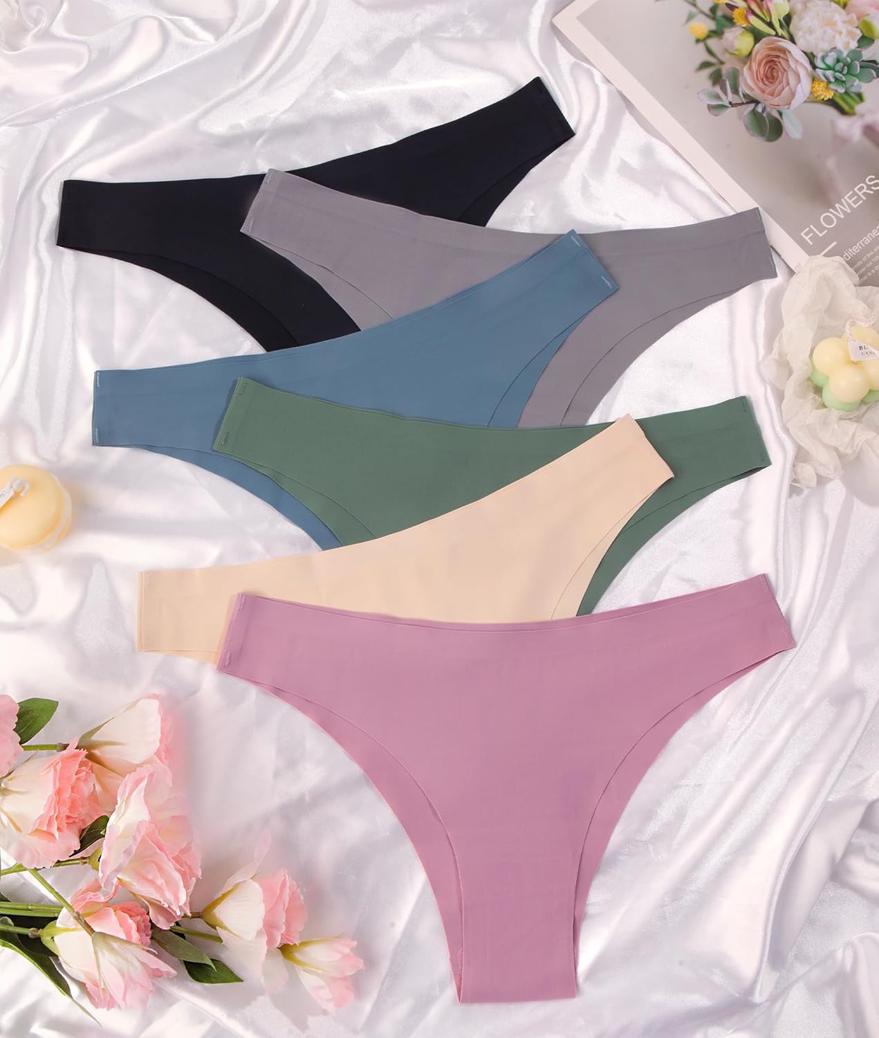 Womens Underwear Seamless Cheeky Underwear for Women No Show Panties for Women Stretch Bikini Breathable Panties 6 Pack - Image 7