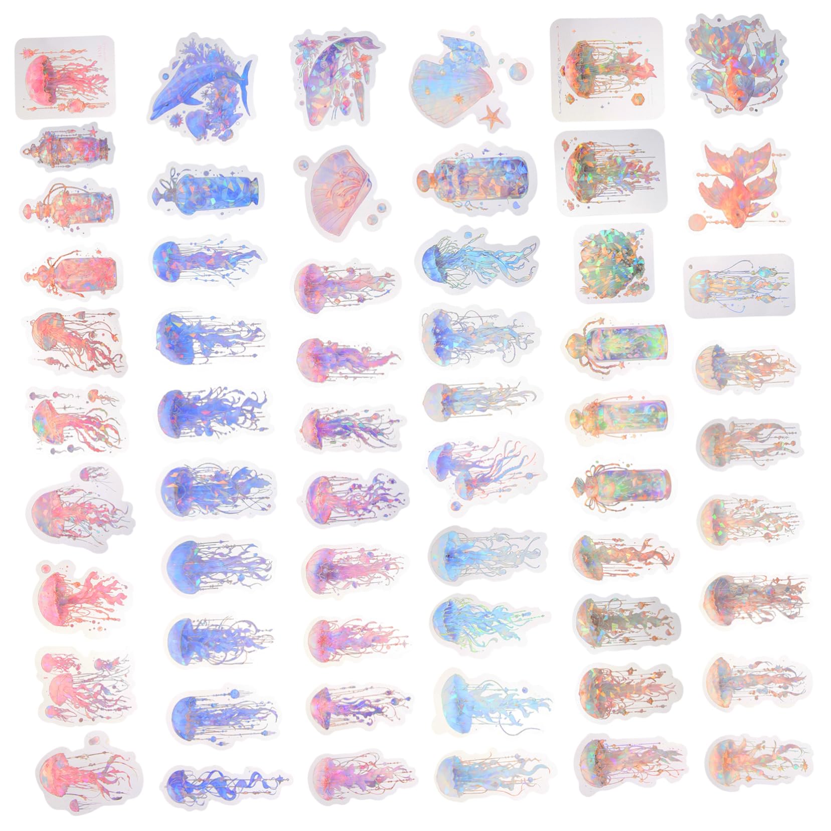 Pegatinas holográficas de medusas Vaguelly stickers para scrapbooking