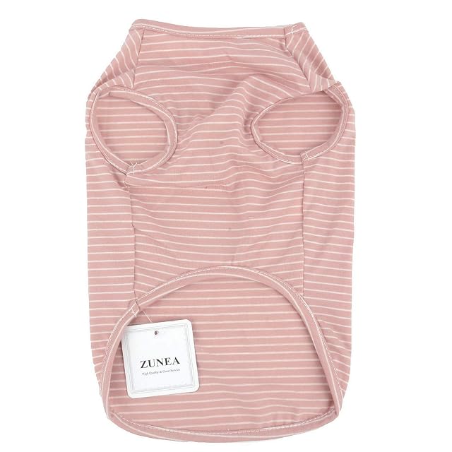 Foto 3 de 8 de Zunea Camisetas de perro para perros pequeños Chica Chaleco a rayas Verano Tank Top Ropa Cachorro Gatos…