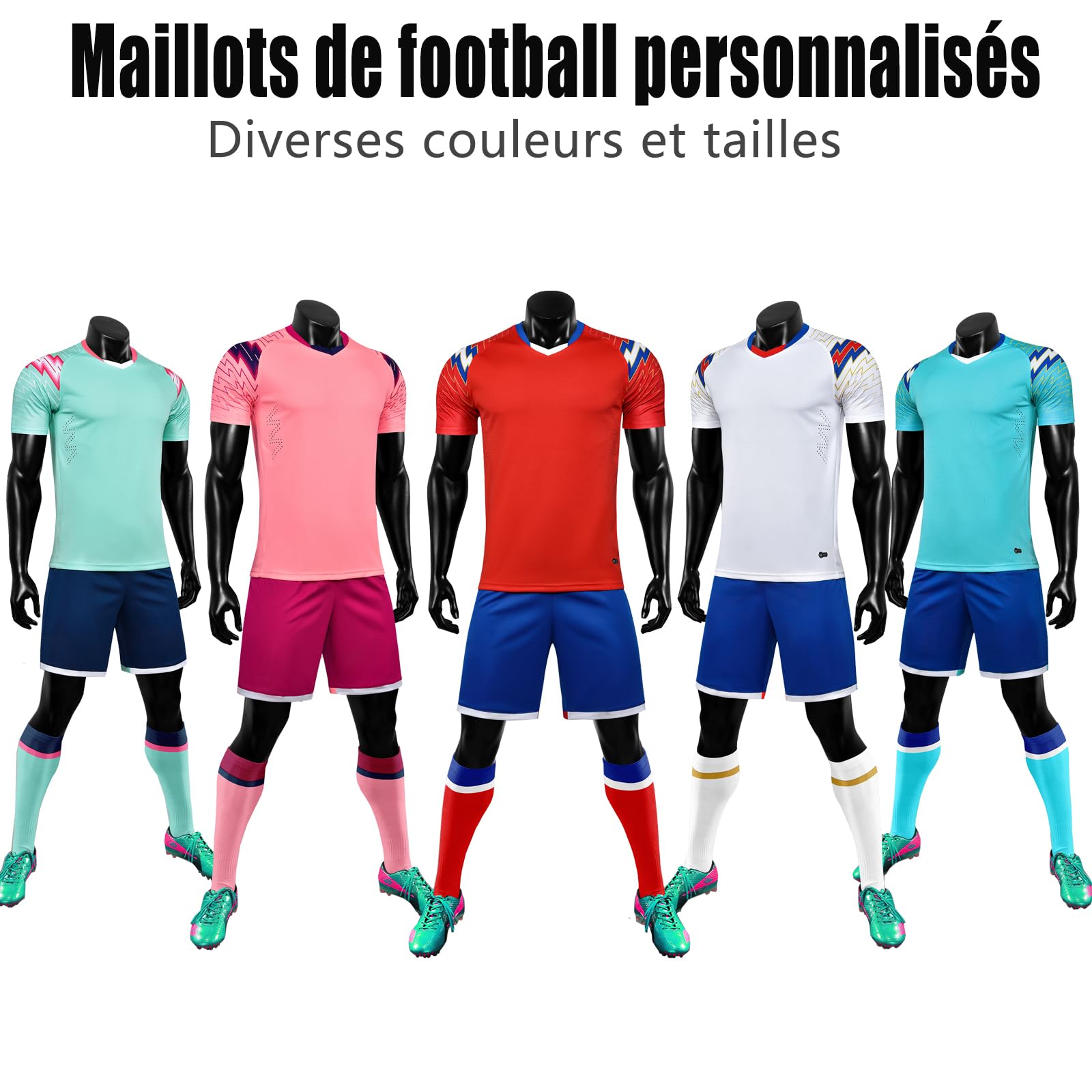 Maillot de Football personnalisé Maillot à Manches Courtes Respirant vêtements d'entraînement d'équipe équipe Enfants