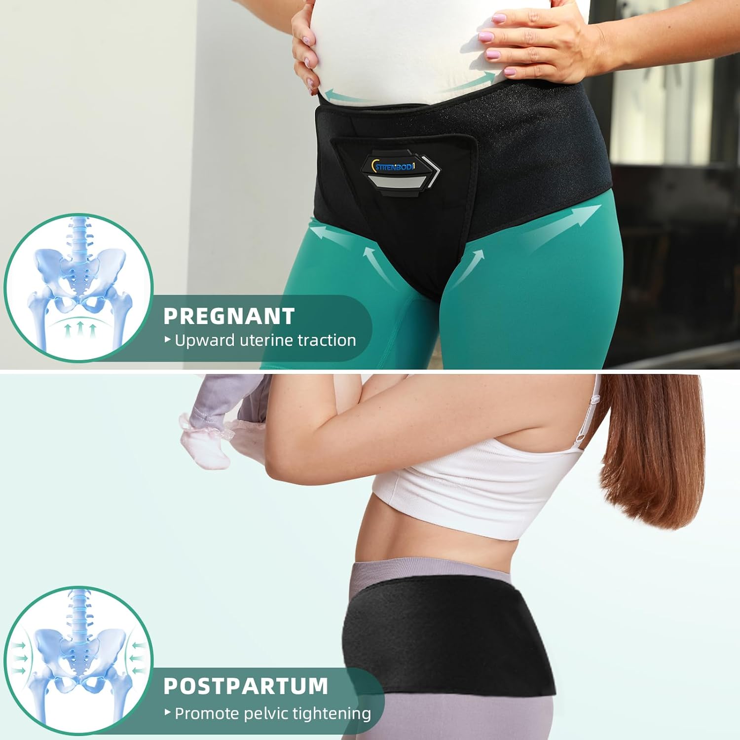 Pelvic Support Belt Pregnancy Belly Band with Groin Straps Uterine Prolapse, Vulvar Varicosities, Postpartum, and Symphysis Pubis Dysfunction Pelvic Floor Support, Prolapse, Hernia (X-Large)
