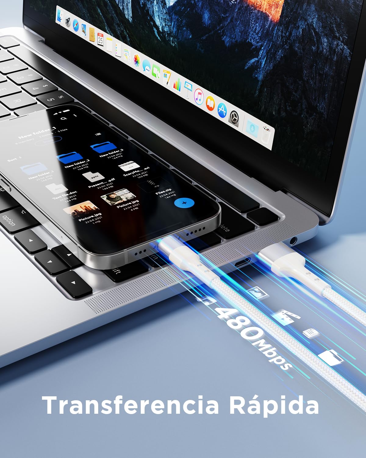 Cable iPhone 2M Cargador iPhone Carga Rápida [MFi Certificado] Cable USB iPhone Nylon Trenzado Cable Lightning Cargador para iPhone 14 13 12 11 Pro Max Mini XS XR X 8 7 6s 6 Plus SE, iPad