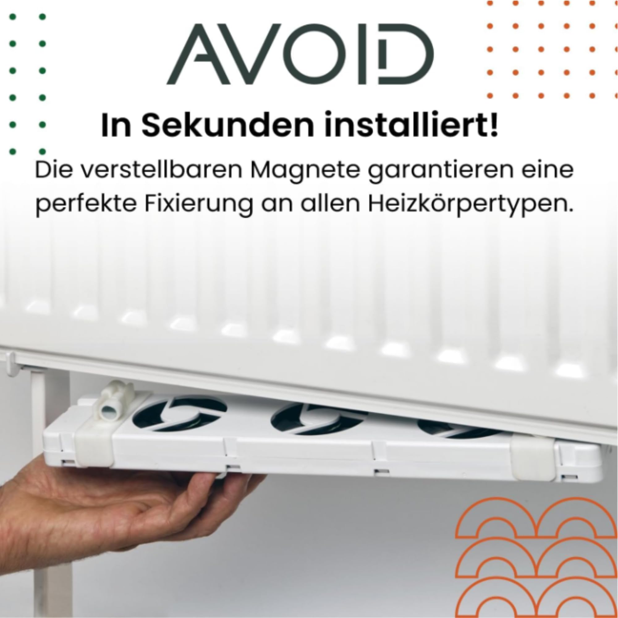 AVOID Heizkörper Ventilator Set Von 3 - Geliefert Mit Thermostat Heizung - Smart Air Technologie - Radiator Ventilator Lösung für Nachhaltigkeit in Ihrem Zuhause