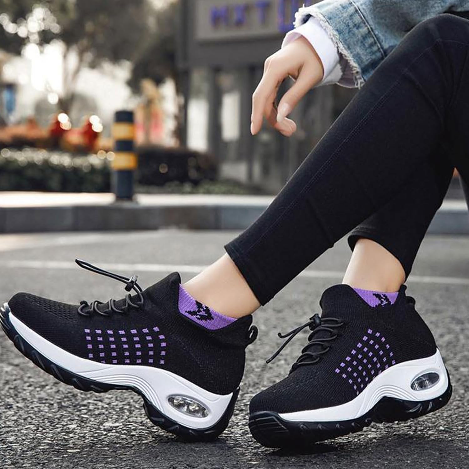 Orthopedic Sneakers Breathable Women Men Platform Air Cushion Buffer Shoes Comfort Wear Ortho Pro Barefoot Shoes Slip-On Breathable Mesh Trainers Athletic Jogging Shoe with Arch Support
