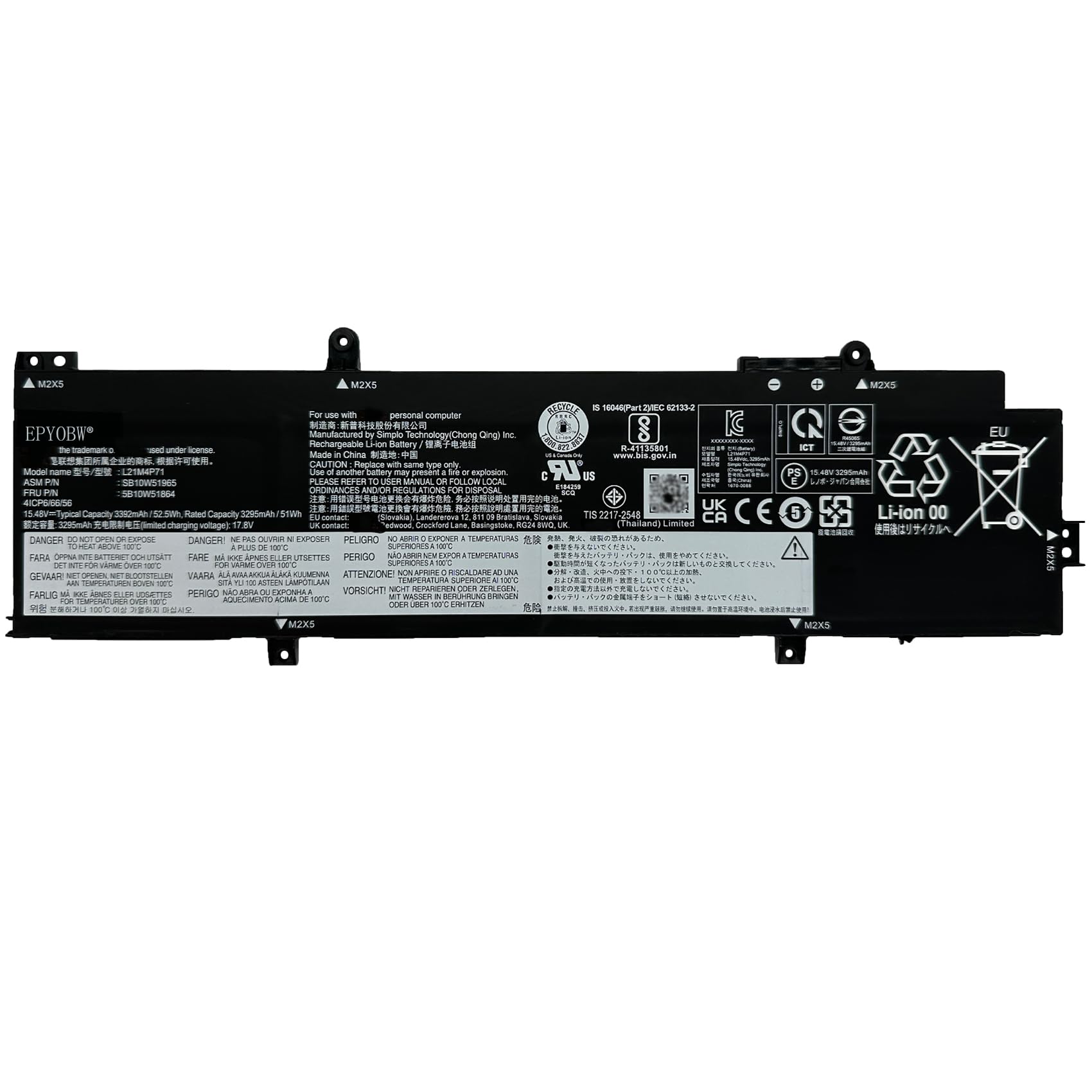 Amazon.com: EPYOBW L21M4P71 Laptop Battery 52.5Wh Compatible with