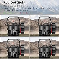 Vista 4 de MidTen 4-16x50 AO Hunting Rifle Scope Dual Illuminated Rangefinder Optics & 4 Holographic Reticle Red/Green Dot Sight & Laser Sight
