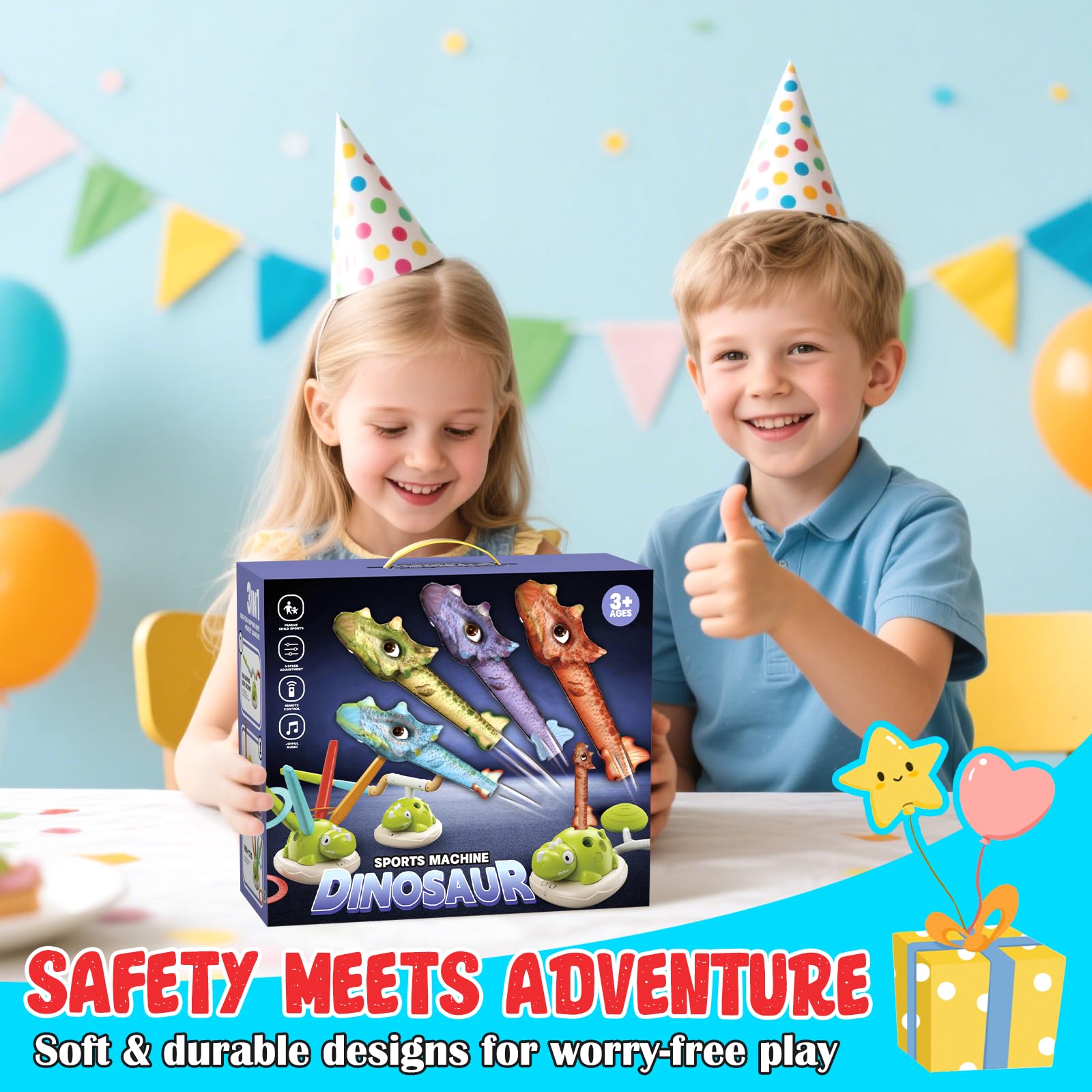 Jeux Exterieur Enfant 3 en 1: Lancer, Musical Sauter, Fusée à Pédales Jeu Enfants, Jeux D'extérieur Enfant avec Télécommande, Jouets de Plein Air de Jardin Cadeaux pour Garçons Filles