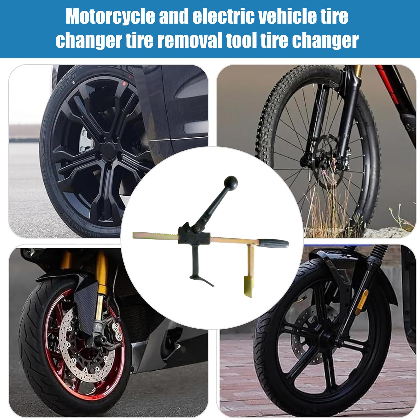 Cambiador De Neumáticos Para Motocicleta Portátil Ergonómico Ajustable | Extractor De Rueda Para Motocicleta Para Motocicleta Bicicleta Dirt Bike Coche, Y Taller De Gar