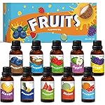 Holamay Fruit Essential Oils for Diffusers for Home, Fragrance Oil for Soap Making, Candle Scents for Candle Making 30ml x 10 - Coconut, Strawberry, Mango, Pineapple, Large Size Aromatherapy Oils Set