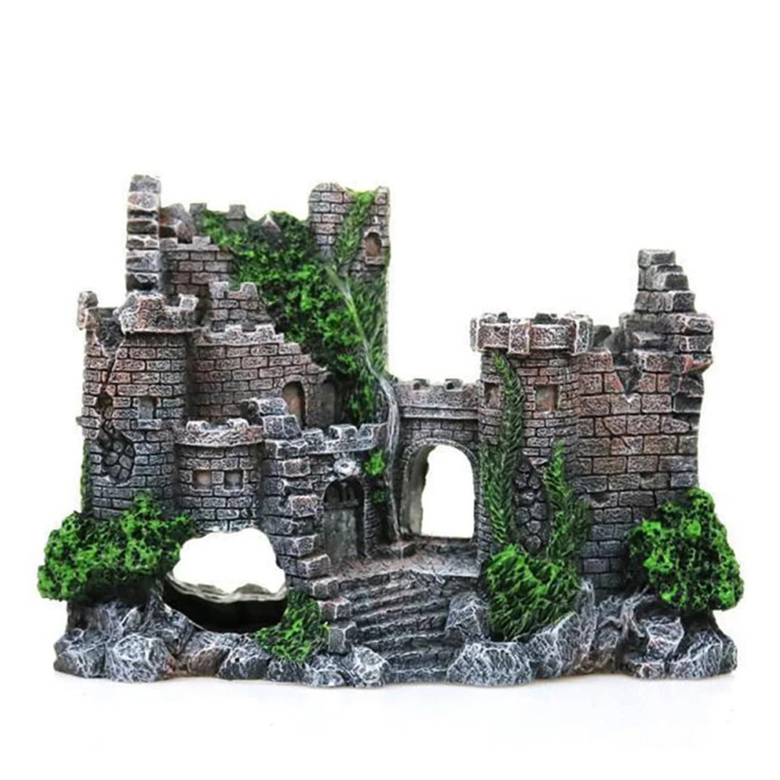 2pcs Creative Castle Shape Fish Tank Ornaments Decoration Per Decorazione | Landscaping Resin Rockery Aquarium Rockery Home Craft Ornament