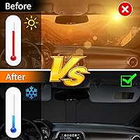 Vista 5 de D-Lumina Parasol plegable para parabrisas para Chevy Camaro 2016 2017 2018 2019 2020 2021 2022 2023, protector de visera de sol frontal bloquea