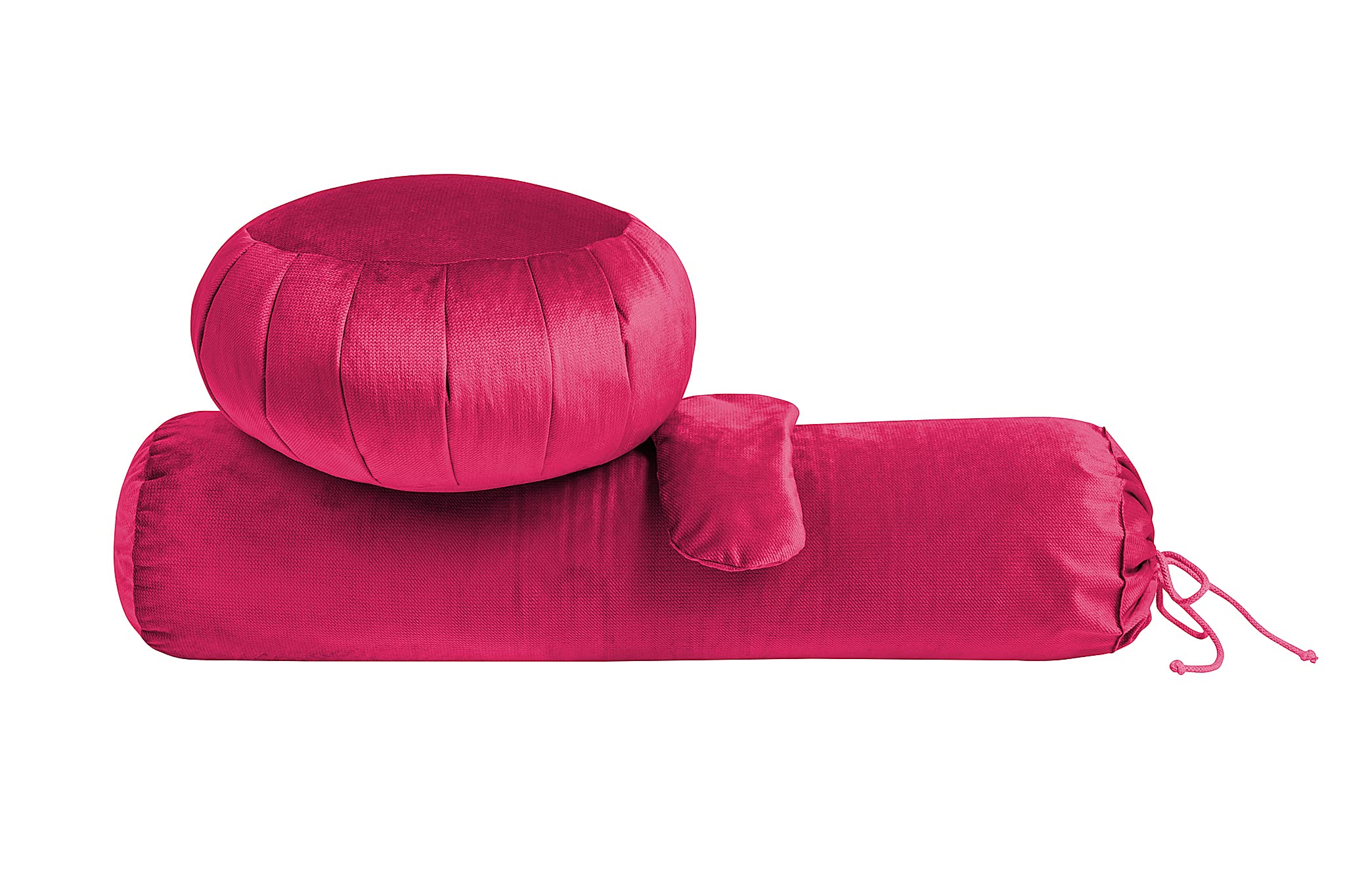 Zestaw do Yogi z Poduszką Zafu – Bolster – Poduszką na Oczy – Miękka Stabilna Poduszka do Podpierania – Poduszka do Medytacji – Regeneracja – Relaks – Odpoczynek - Carmine Red