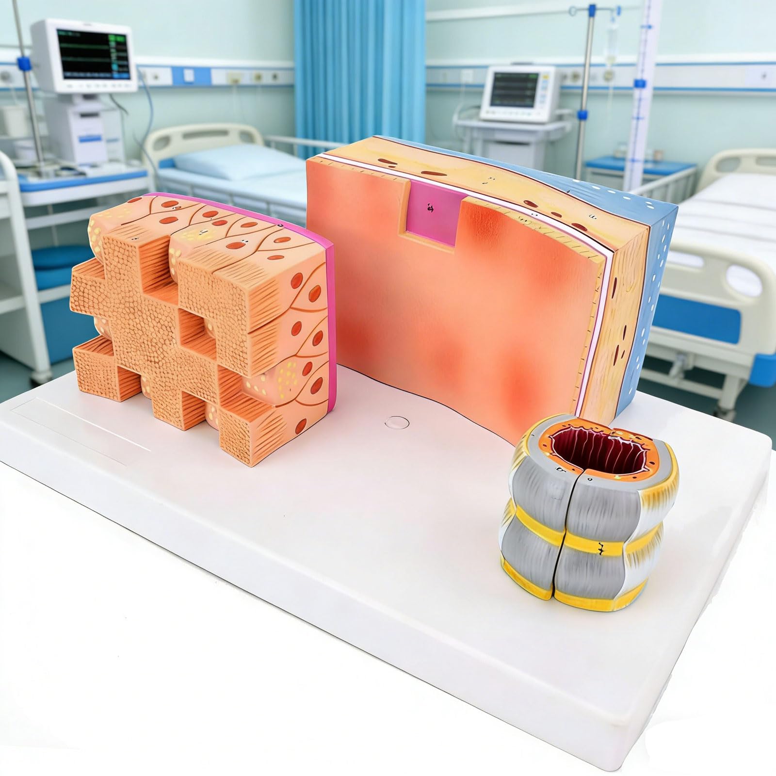 Modello anatomico della trachea umana, cartilagine laringea dettagliata, parete tracheale per addestramento medico, aiuto didattico per operatori sanitari