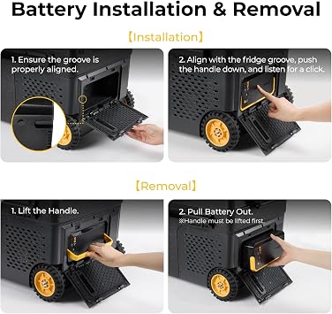 BougeRV 240Wh Detachable Battery for 12V Refrigerator CRH20 CRD2 V2 RockyV3 | 240Wh LiFePO4 Battery, Detachable Design with Direct Pogo Pin Connection, Over 3000 Cycles, Ideal for Camping, Travel, Trips