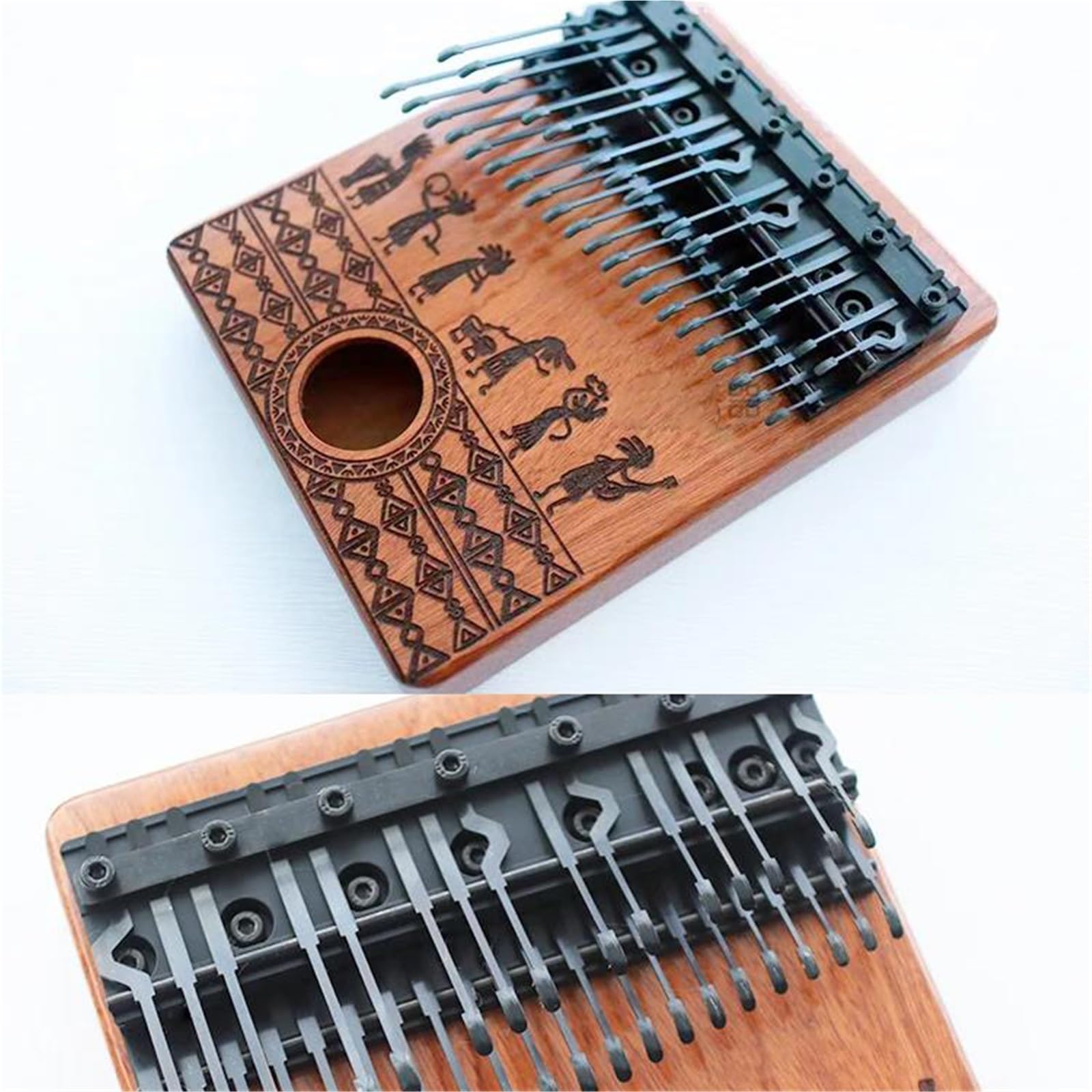 Piano De Pulgar Instrumento Musical Kalimba Profesional De 36 Teclas, Piano De Dedo De Madera De Nogal, Medio Tono, Doble Capa, Regalos Musicales(Style 3)