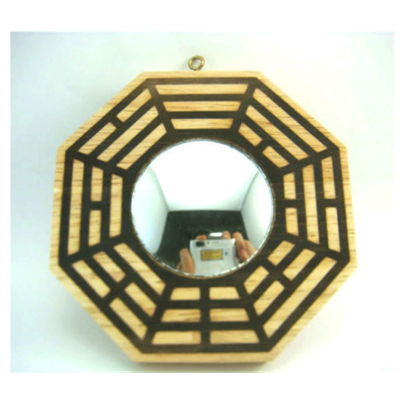 HDBCYUAZ 4 Inch Feng Shui Convex Peach Wood Bagua Mirror for Bringing Balance and Protections