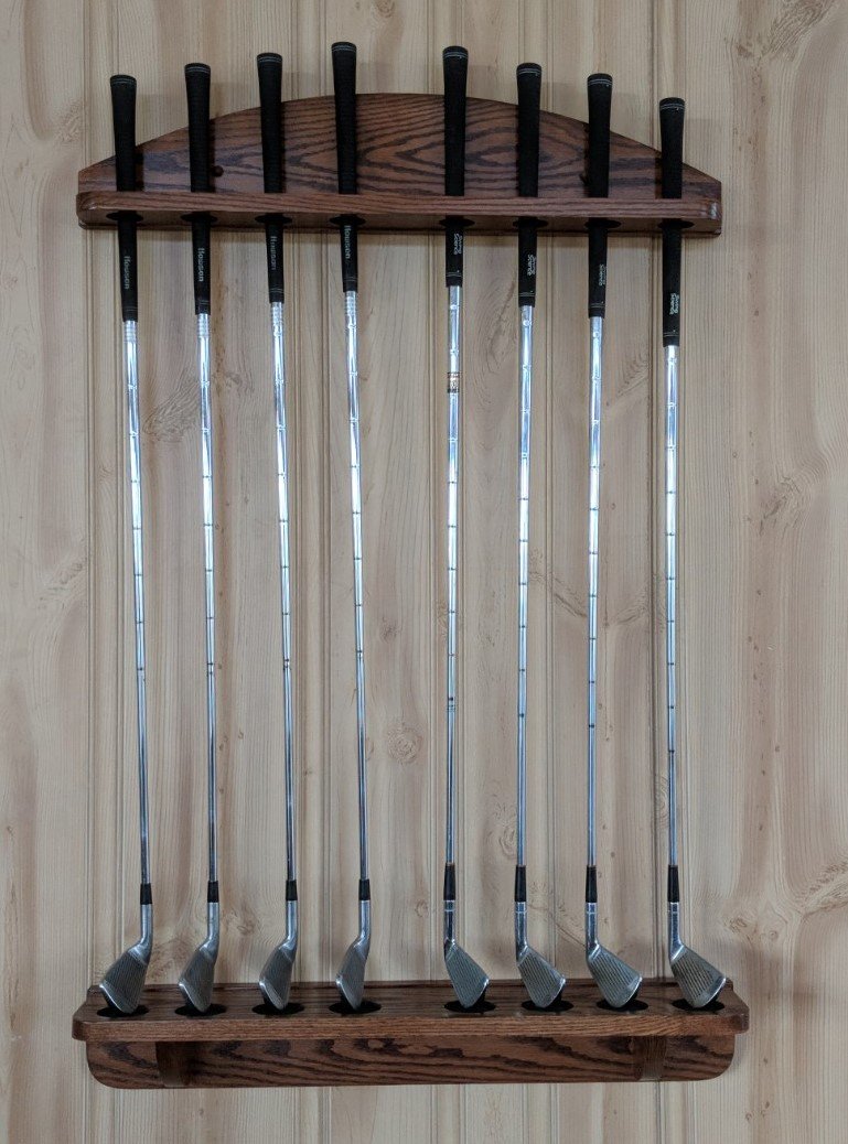 Weaver Wood Designs 8-Club Golf Club Wall Display Rack