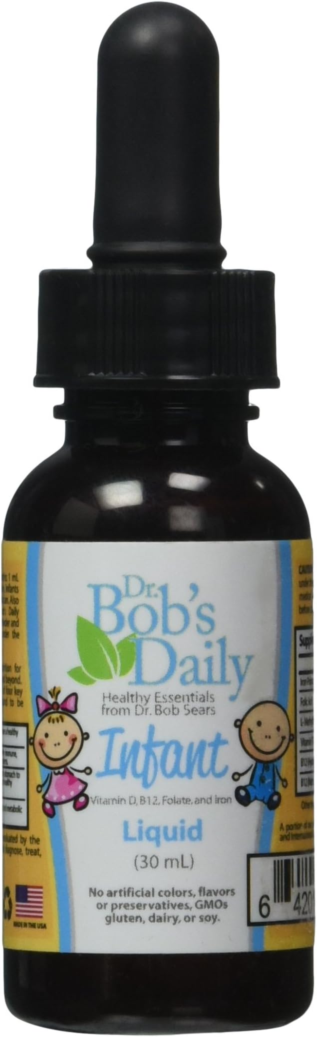 Dr. Bob's Daily Infant Drops: Iron, Vitamin D, B12, Folate