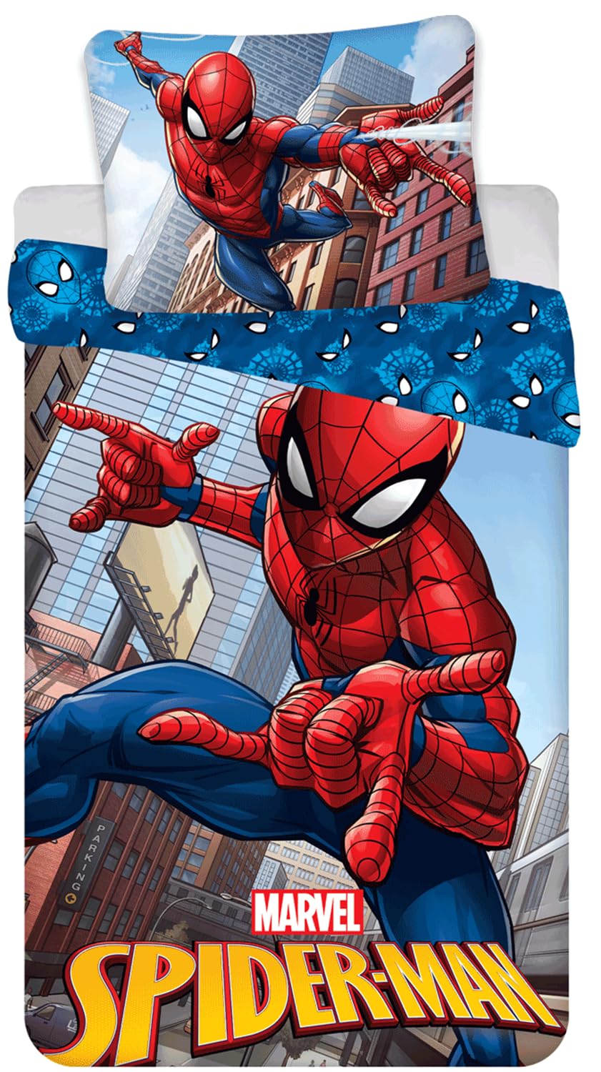 Spiderman Reversible Bedding Set with Pillowcase 135/140 x 200 cm Blue