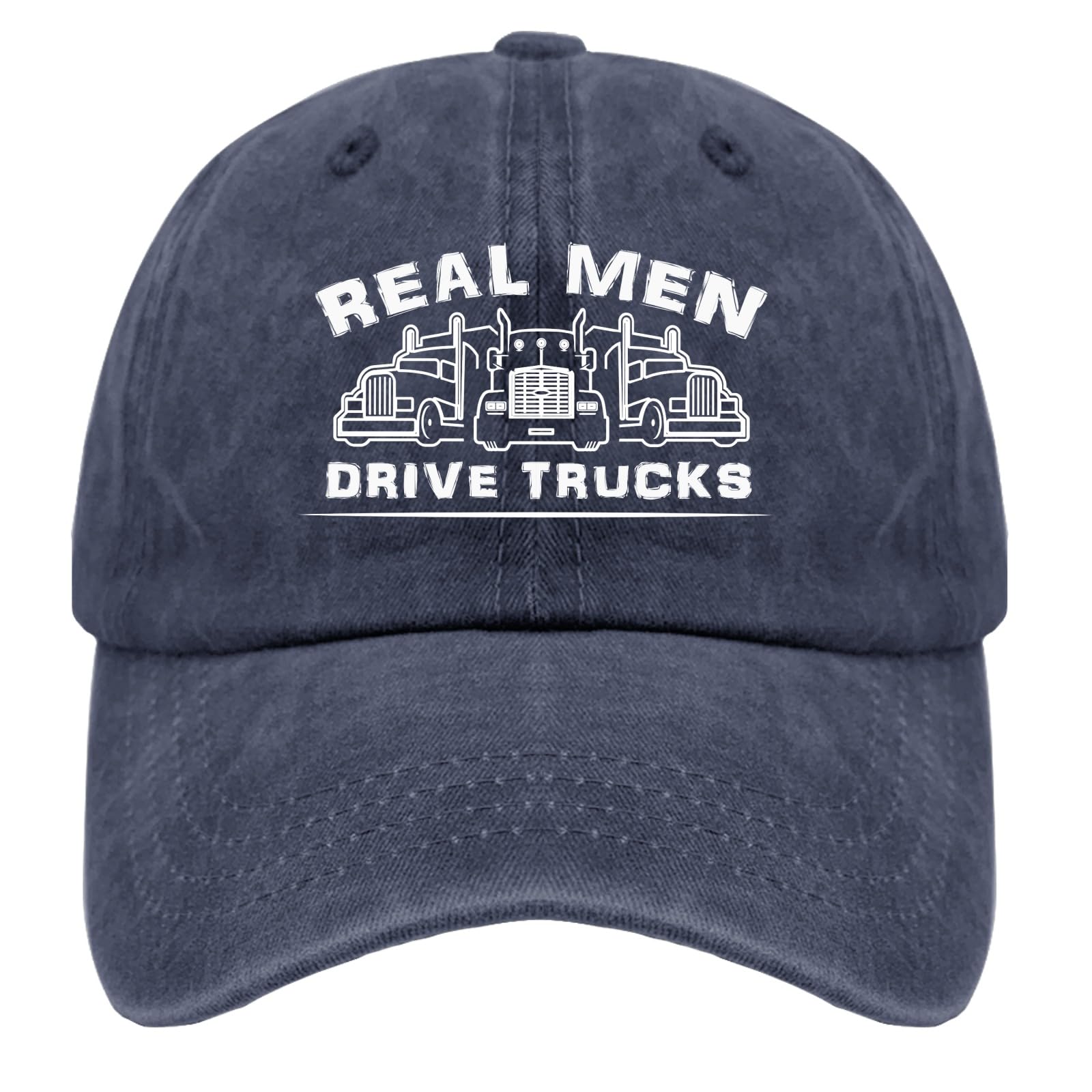 Real Men Drive Trucks Big Rig Funny Truck Driver Hat Baseball Hats for Men Navy Blue Men Hats Gifts for Daughter