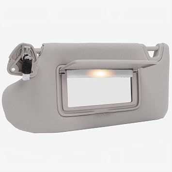 Driver Side Left Gray Sun Visor Assembly fit 2013 2014 2015 2016 2017 2018 with Light for Nissan for Altima 96401-3TA2A