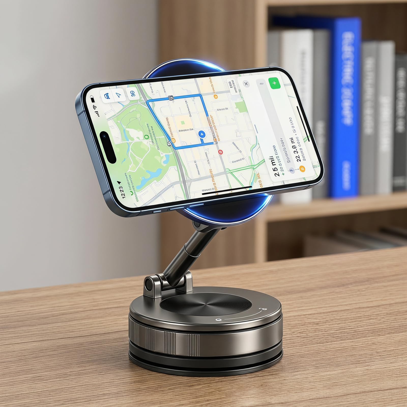 Voxlara Niezwykle mocny magnetyczny uchwyt samochodowy z przyssawką, uchwyt samochodowy obracany o 360° kompatybilny z iPhone serii 12-17, nano żel uchwyt na telefon do samochodu, biura, podróży