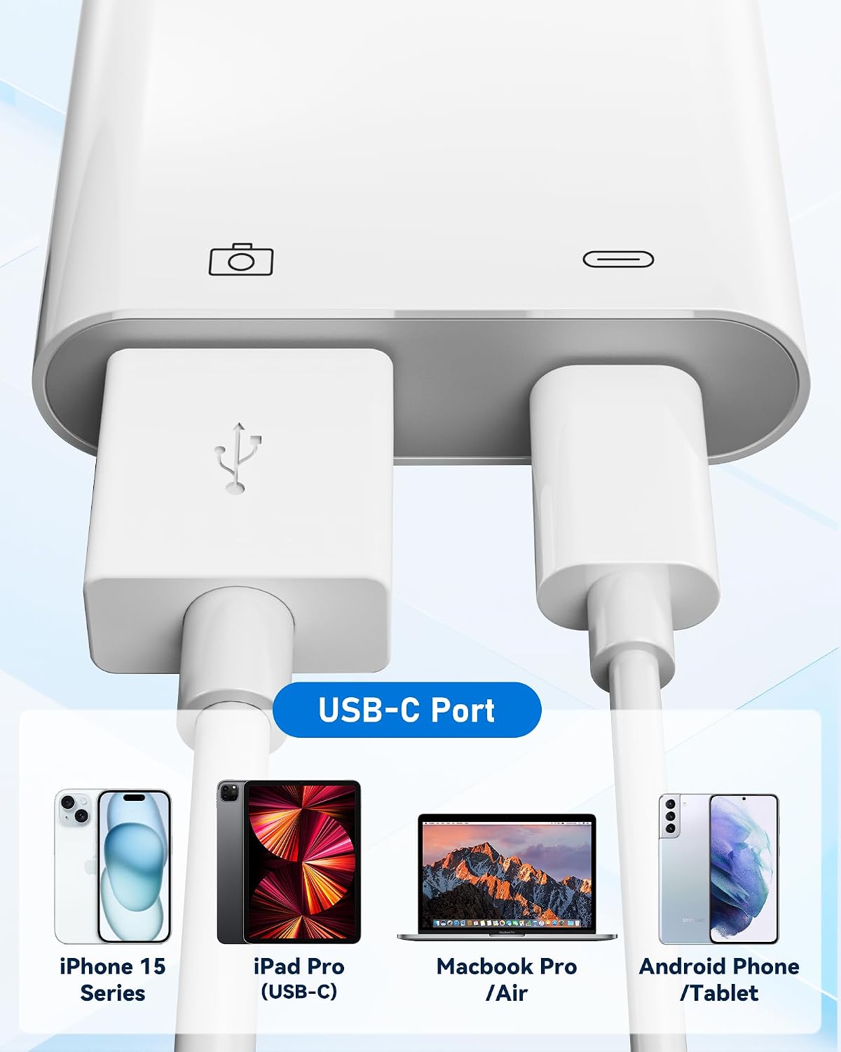 USB C OTG Adapter with 30W PD + USB C SD/TF Card Reader with USB 3.0 – Fast Data Transfer for MacBook, Laptop, Tablet, Android image 4