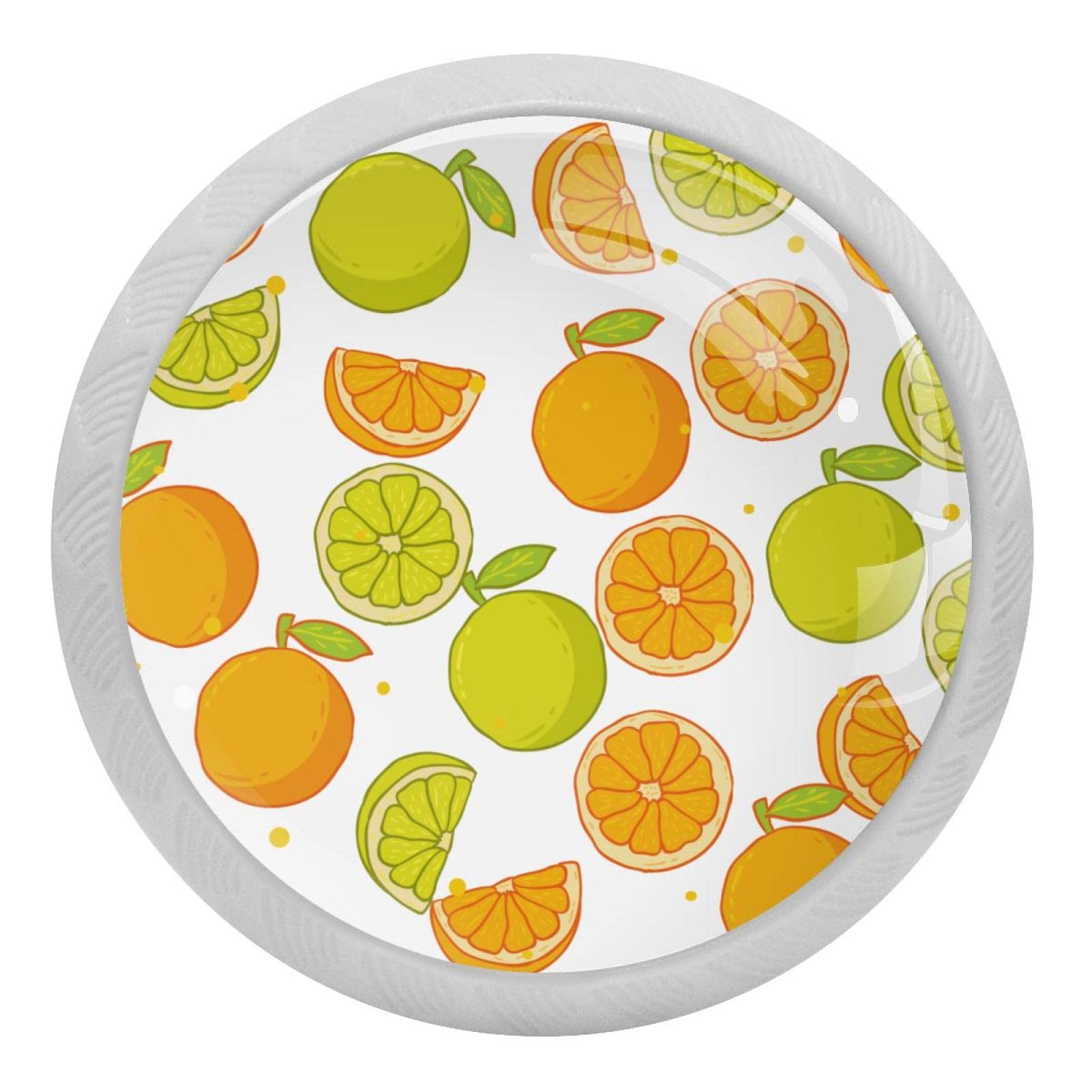 Boutons de cuisine fluorescents orange citron vert pour tiroir et placard de chambre
