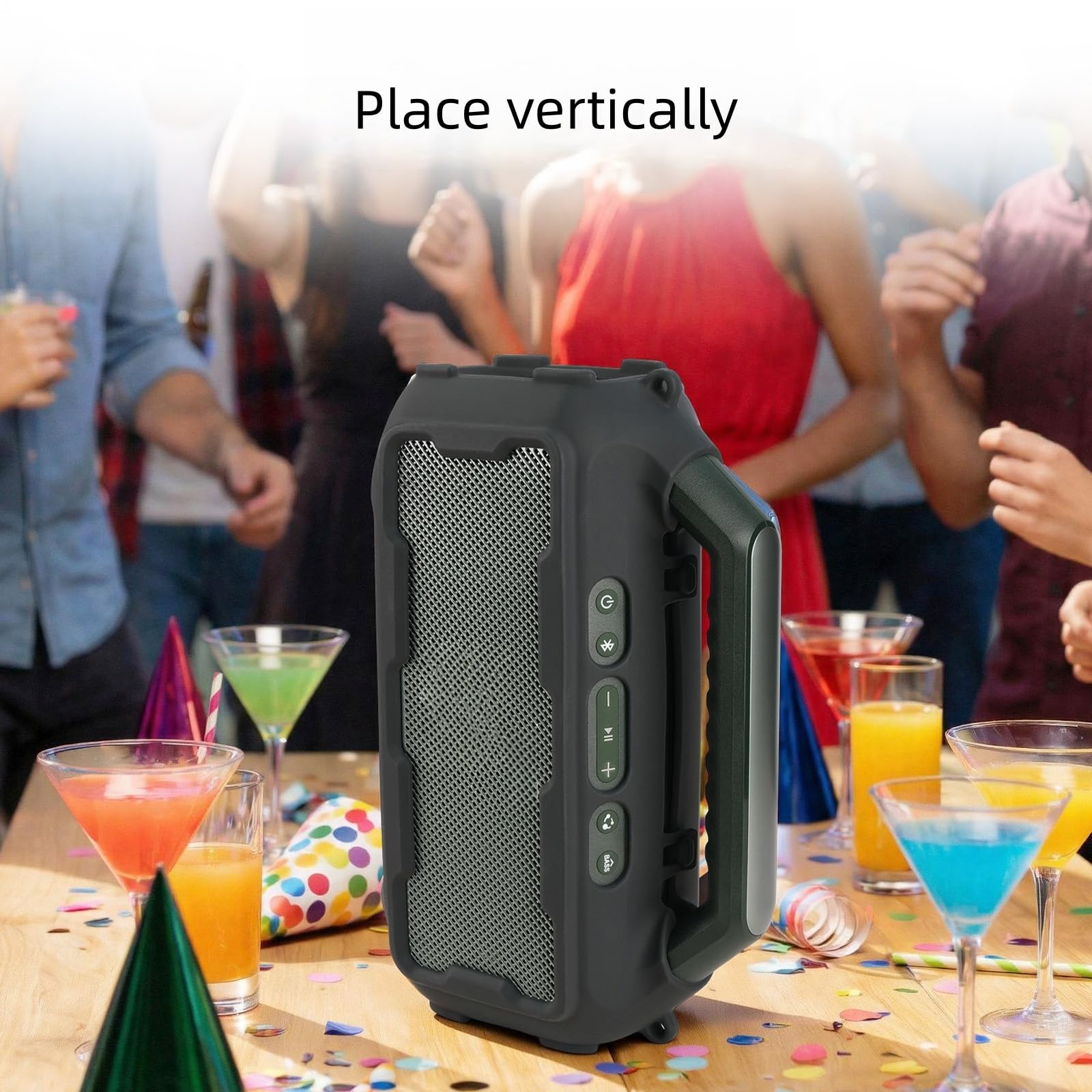Funda Protectora de Silicona para Soundcore Boom 2 el Altavoz Funda Protectora Resistente al Polvo y a los Golpes de Tacto Suave con Correa para el Hombro.