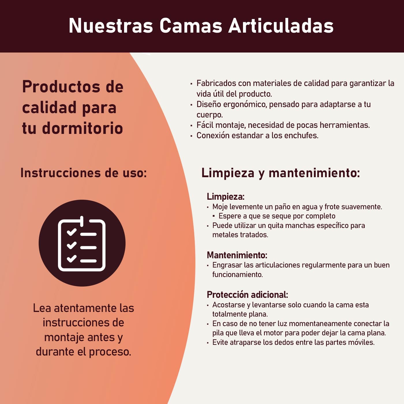 amuéblate online - Cama Eléctrica Articulada Flexipro con 5 Planos y Estructura Reforzada - Ergonómica, Fiable y Silenciosa, Motor Alemán, 135 x 190