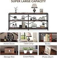 Vista 7 de Tribesigns Mesa consola extra larga de 70.9 pulgadas, moderna mesa de sofá detrás del sofá con estantes de almacenamiento, mesa de entrada