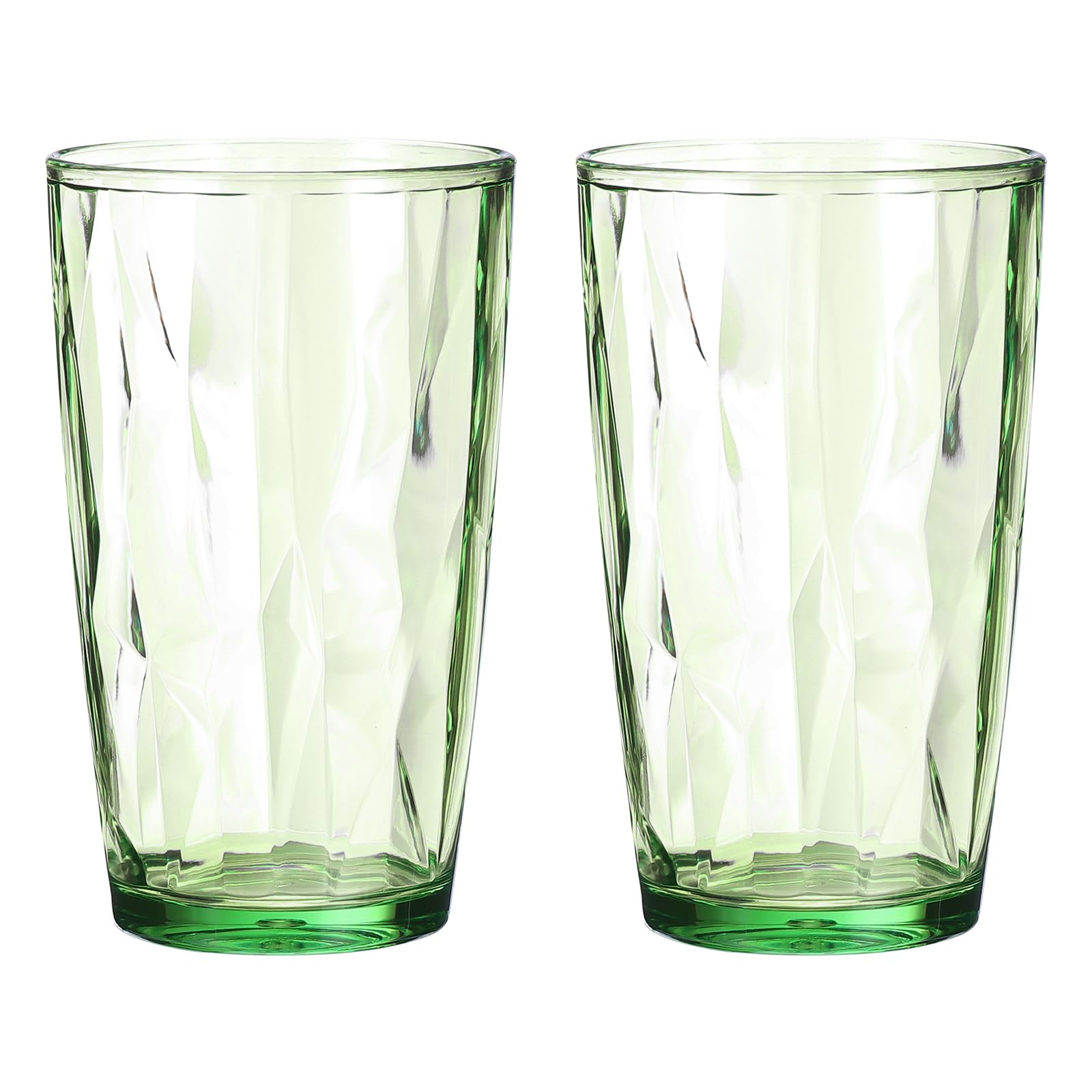 uxcell Lot de 2 verres à eau en acrylique de 500 ml réutilisables, incassables, empilables et passent au lave-vaisselle pour la maison, l'extérieur, les restaurants, vert