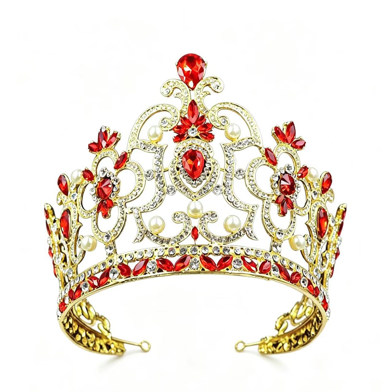 New Rhinestones Bride tiara crown Pearl-embellished women's headpiece
