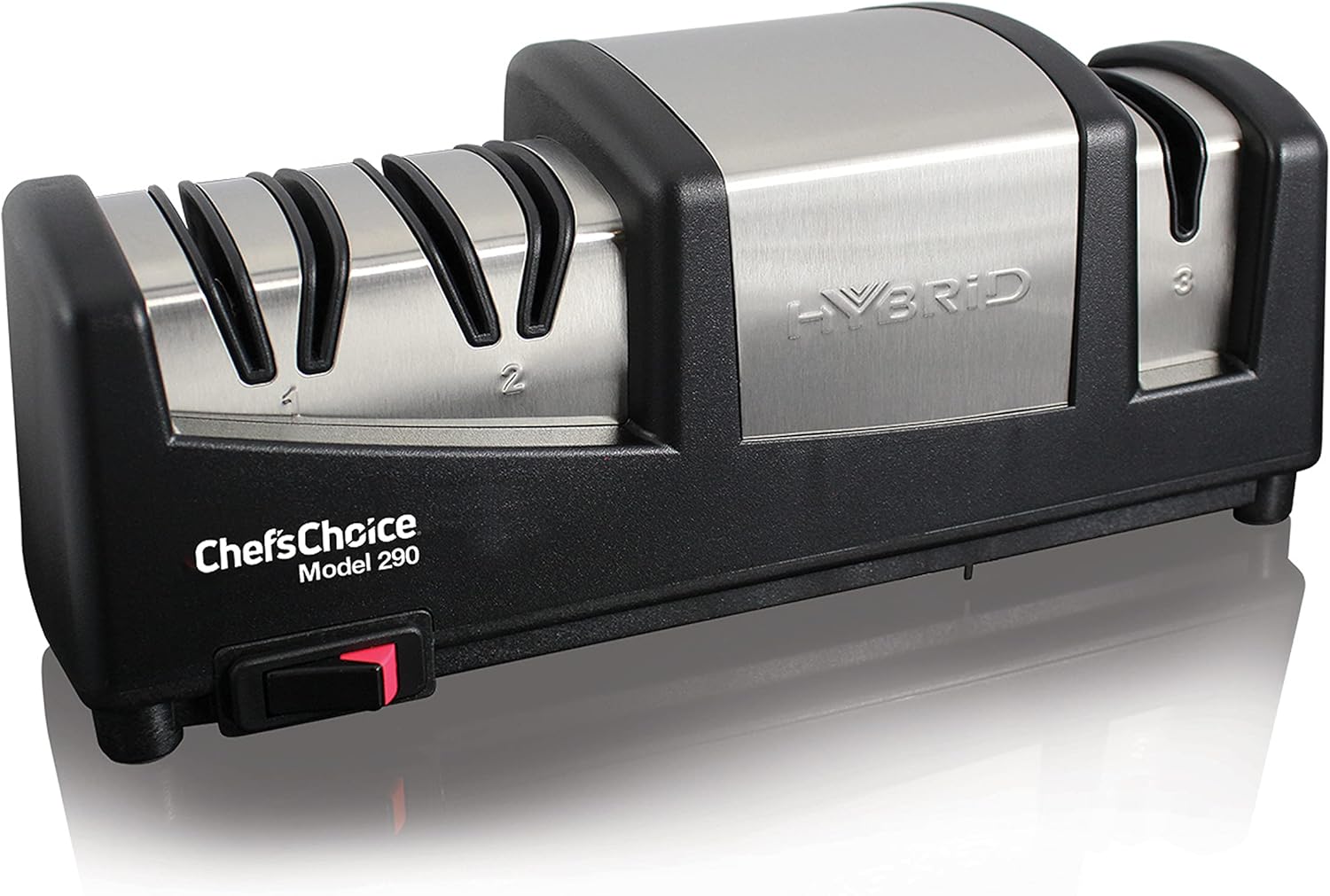 Exclusive Chef’sChoice 290 Knife Sharpeners AngleSelect Hybrid 15 and 20-Degree Diamond Hone, 3-Stage, Black
