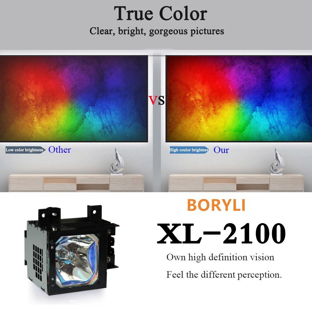 BORYLI XL-2100 Replacement Lamp with Housing for KF-50WE610, KDF-50WE655, KDF-42WE655, KF-60WE610, KF-42WE610, KDF-70XBR950, KF-50WE620 TV's