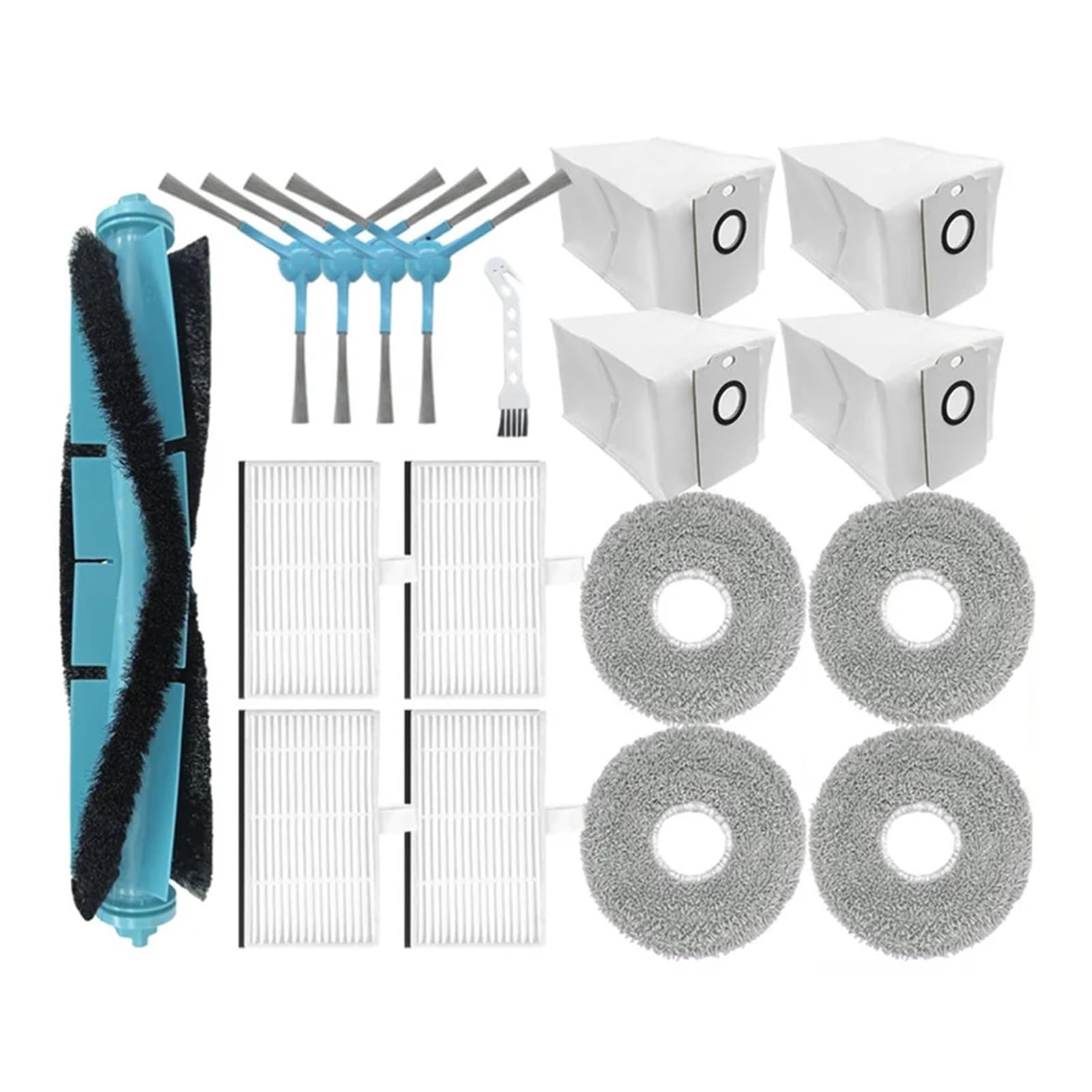 Dirlux Compatible with Cecotec Conga 9590 9990 10090 AI Spin Robot Vacuum Main Brush Side Brush Filter Dust Bag Kit
