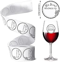 Vista 2 de Zonon 600 calcomanías de bebida para tazas, botellas de agua, etiquetas en blanco para bebidas pertenecientes a calcomanías para recepción de boda