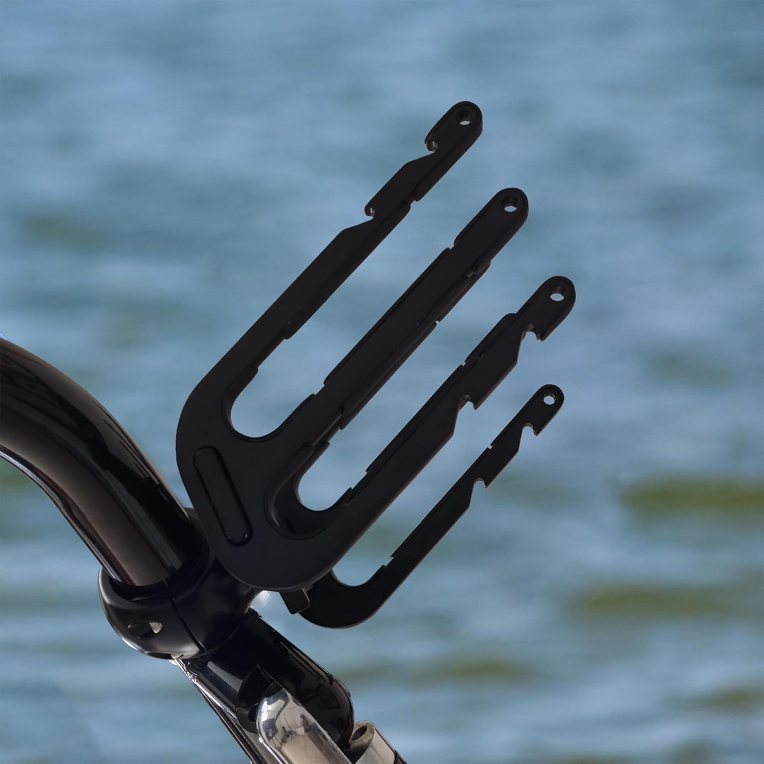 Wakeboard Tower Rack Bat-Style Design – 360° Swivel Adjustable Mount, Fits 1.5"–2.5" Boat Towers, Holds 2 Boards (Wakeboards/Kneeboards/Wakesurf Boards, ≤1.25" Thick), Black Finish