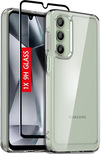 for Samsung Galaxy-A16-5G Phone Case Military-Grade Shockproof Phone Cover with Tempered Glass Screen Protector, Anti-Scratch & Reinforced Bumpers - Crystal Clear
