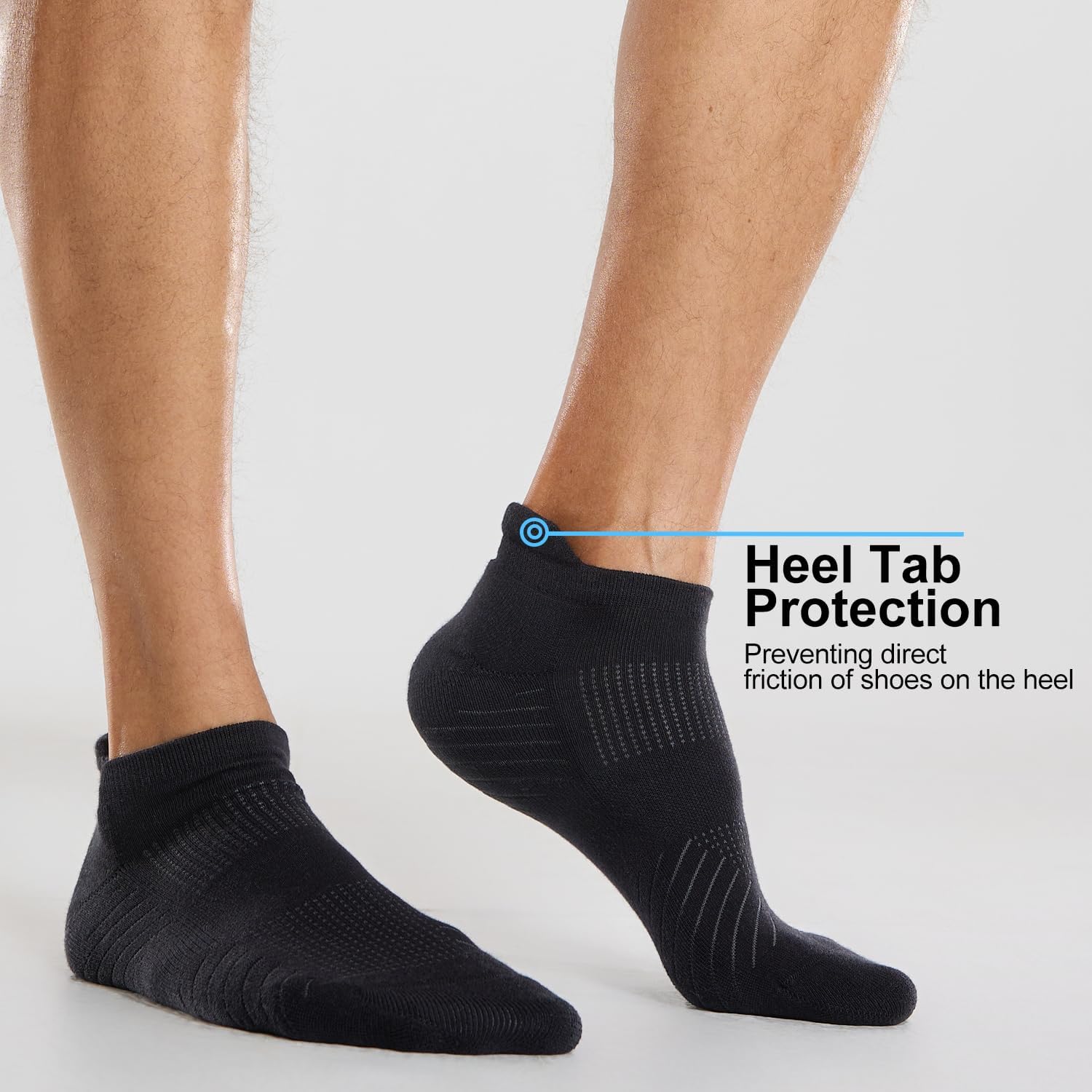 FITRELL 6 Pack Men's Athletic Running Ankle Socks Low Cut Cushioned Wicking Anti-Blister Breathable Sport Socks - Image 7