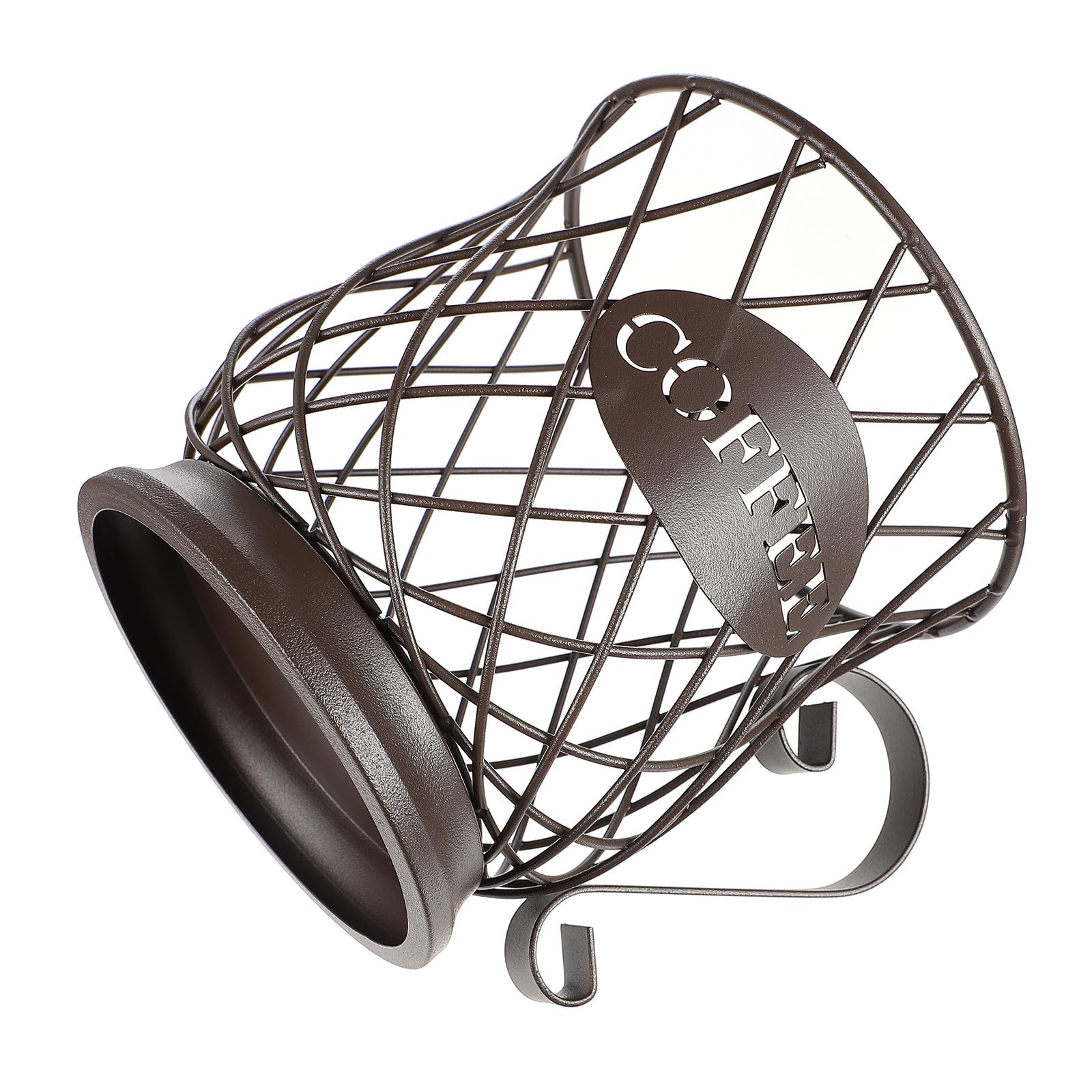 Porte-capsules de café en métal marron grande capacité pour station