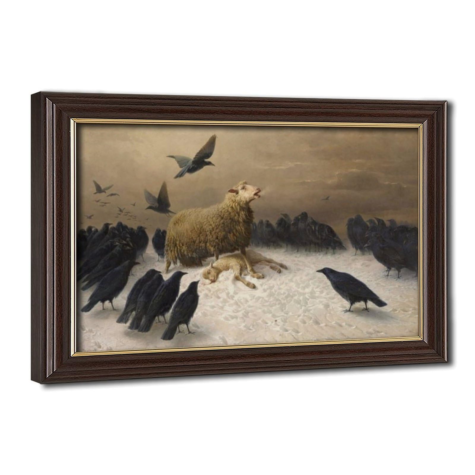 WCYB Anguish by August Friedrich Albrecht Schenck 1876 Posters Prints Canvas Deco Paintings Wall Art Hangable Frame 8" L X 12" W