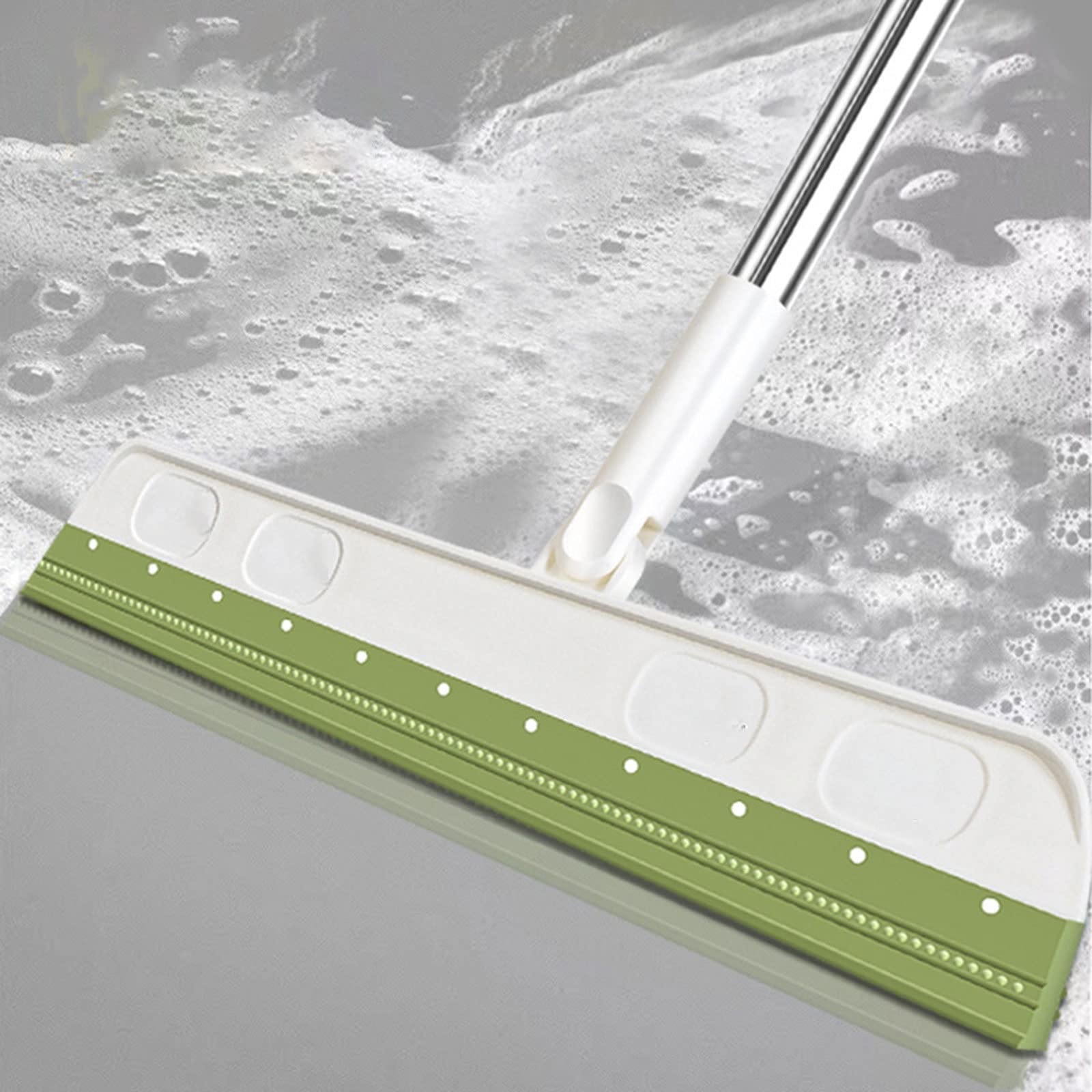 Escoba de mano ajustable con mopa de silicona para limpieza de suelos domésticos y lavado de ventanas