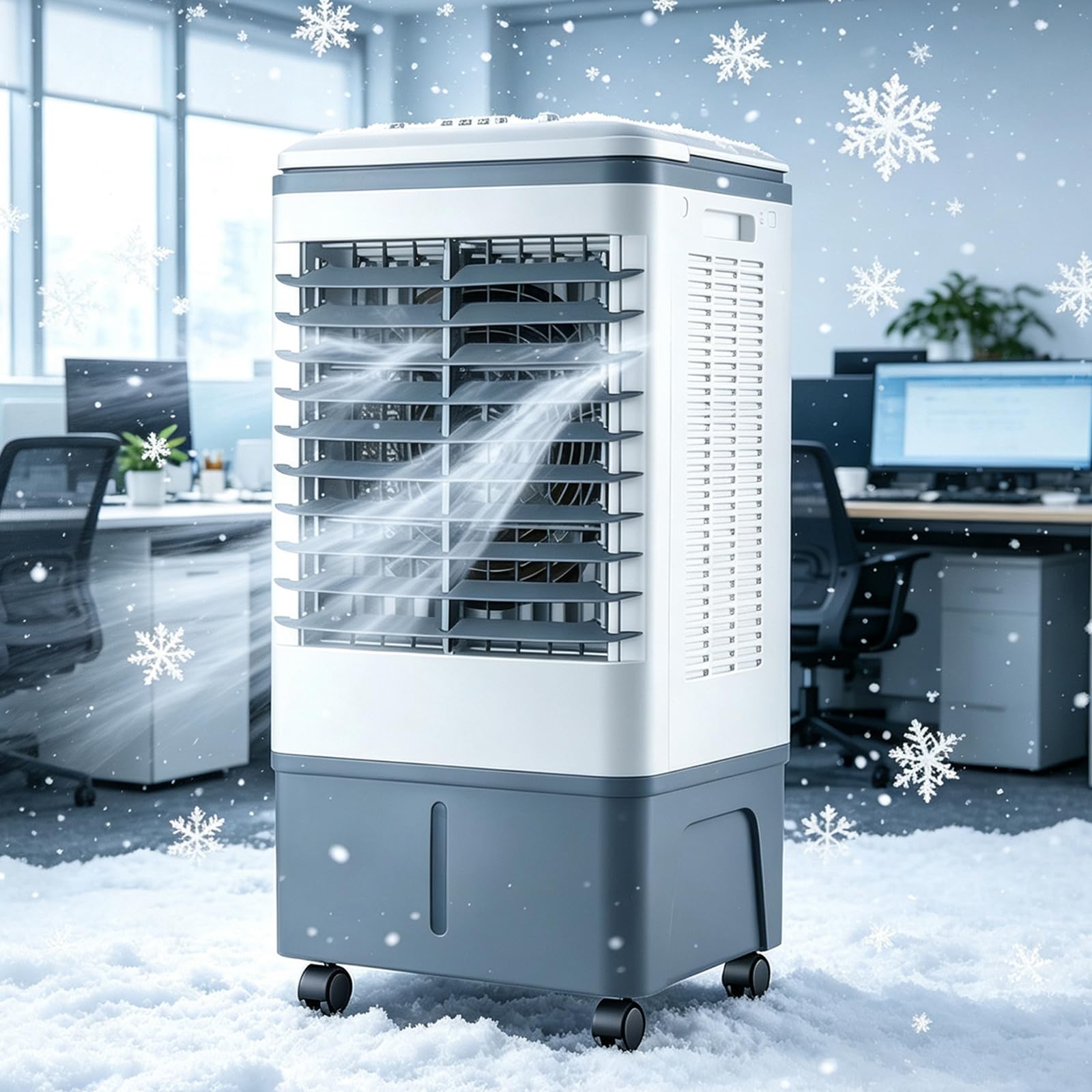 GYLRFA 2000 CFM Evaporative Air Cooler,Portable Swamp Cooler Air Conditioner,Oscillating Cooling Fan That Blows Cold 3 Speeds,7.5 H Timer,2 Ice Packs, Portable Air Conditioner For Outdoor