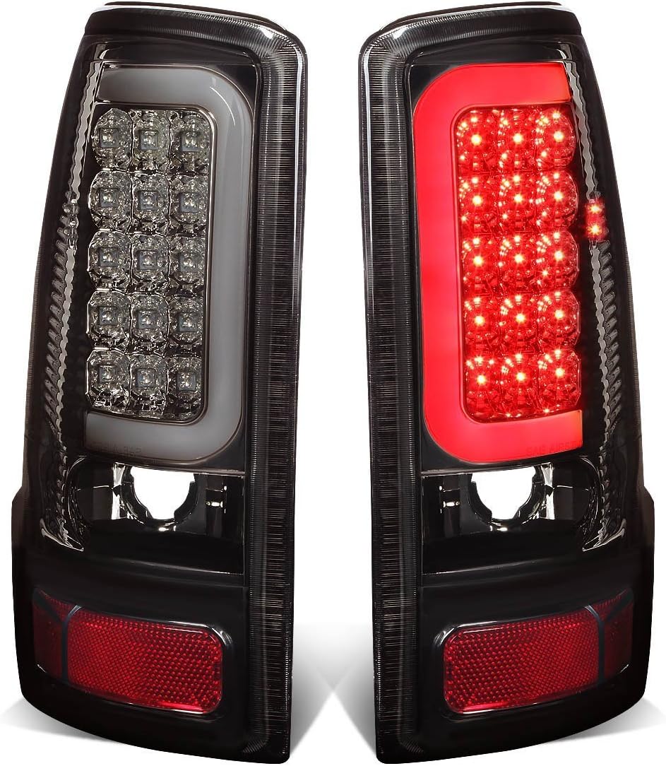 DNA MOTORING TL-GMCDE00-LED-3D-CH-SM LED 3D Tail Light Assembly Driver & Passenger Side [Compatible with 00-06 Yukon XL / 00-06 Tahoe / 00-06 Suburban]